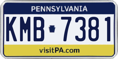 PA license plate KMB7381