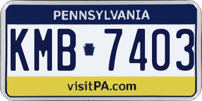 PA license plate KMB7403