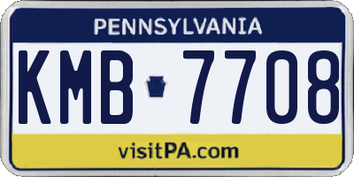 PA license plate KMB7708