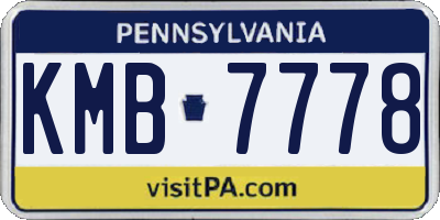 PA license plate KMB7778