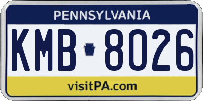PA license plate KMB8026