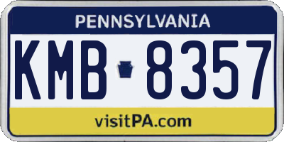 PA license plate KMB8357