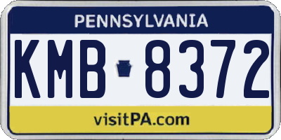 PA license plate KMB8372