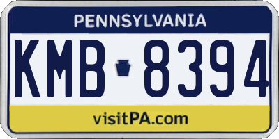 PA license plate KMB8394