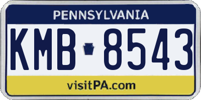 PA license plate KMB8543