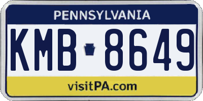 PA license plate KMB8649