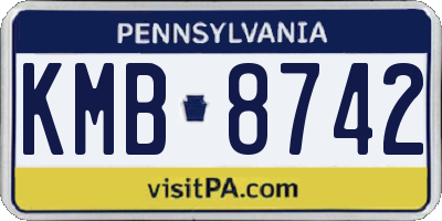 PA license plate KMB8742