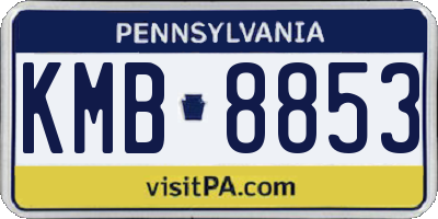 PA license plate KMB8853