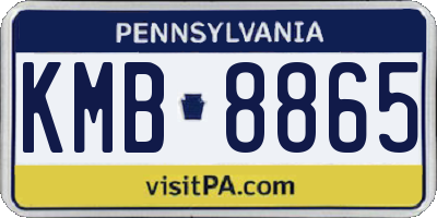 PA license plate KMB8865