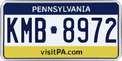 PA license plate KMB8972