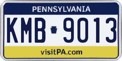 PA license plate KMB9013