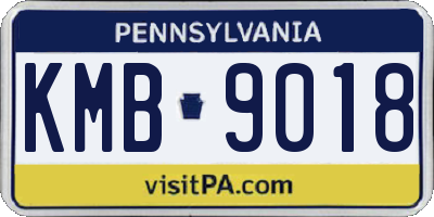 PA license plate KMB9018