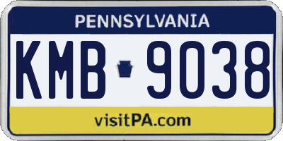 PA license plate KMB9038