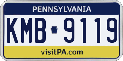 PA license plate KMB9119