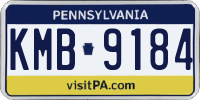 PA license plate KMB9184