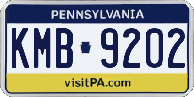 PA license plate KMB9202