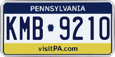PA license plate KMB9210