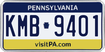 PA license plate KMB9401