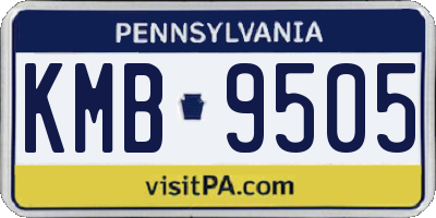 PA license plate KMB9505