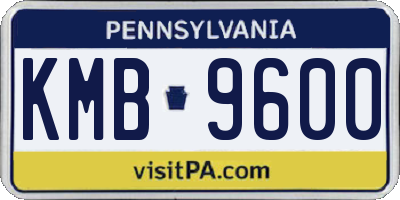 PA license plate KMB9600