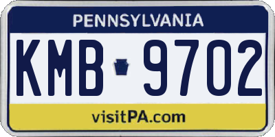 PA license plate KMB9702