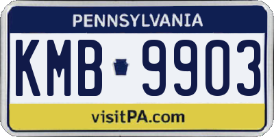 PA license plate KMB9903