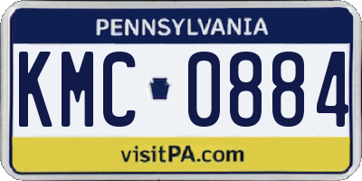 PA license plate KMC0884