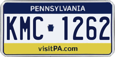 PA license plate KMC1262
