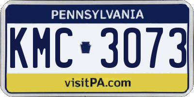 PA license plate KMC3073