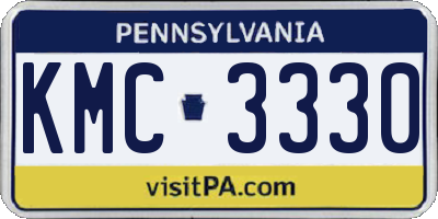 PA license plate KMC3330