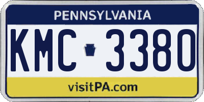 PA license plate KMC3380