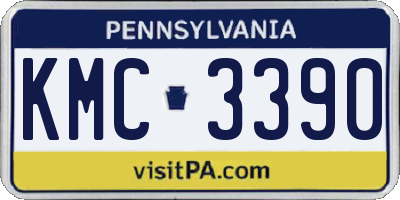 PA license plate KMC3390
