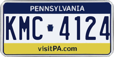 PA license plate KMC4124
