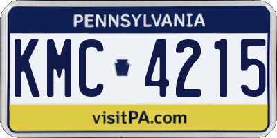 PA license plate KMC4215