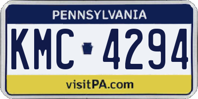 PA license plate KMC4294