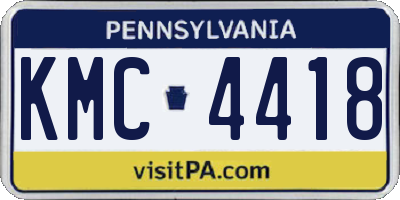 PA license plate KMC4418