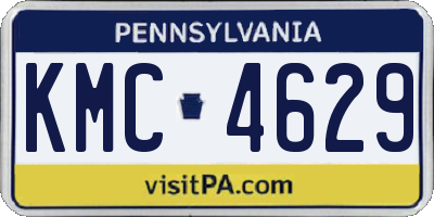 PA license plate KMC4629