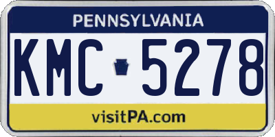 PA license plate KMC5278
