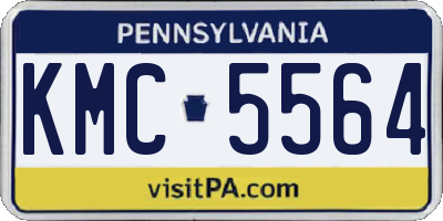 PA license plate KMC5564