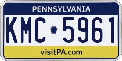 PA license plate KMC5961