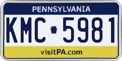 PA license plate KMC5981