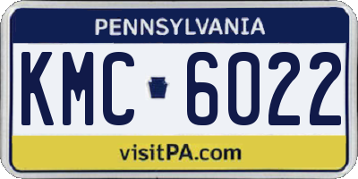 PA license plate KMC6022