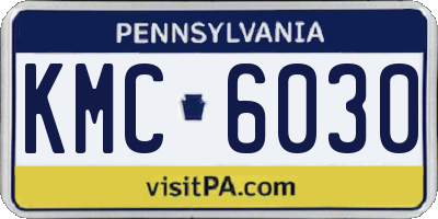 PA license plate KMC6030