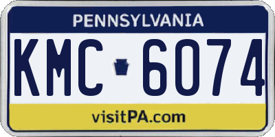 PA license plate KMC6074
