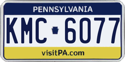 PA license plate KMC6077