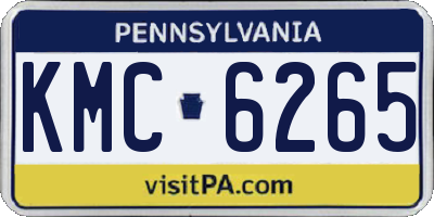 PA license plate KMC6265