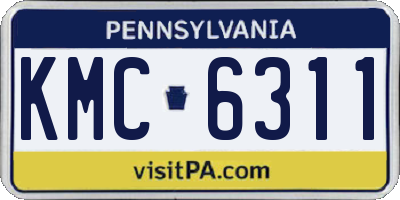 PA license plate KMC6311