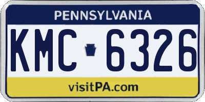 PA license plate KMC6326