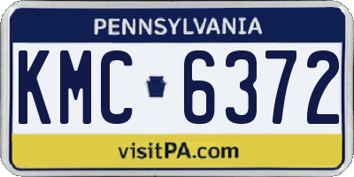 PA license plate KMC6372