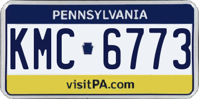 PA license plate KMC6773